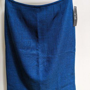 Le Suit Skirt Size 12 NWT Ocean Blue Tweed St Tropez